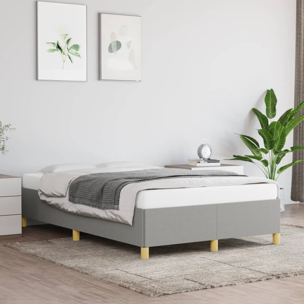 Bedframe Zonder Matras Stof Lichtgrijs