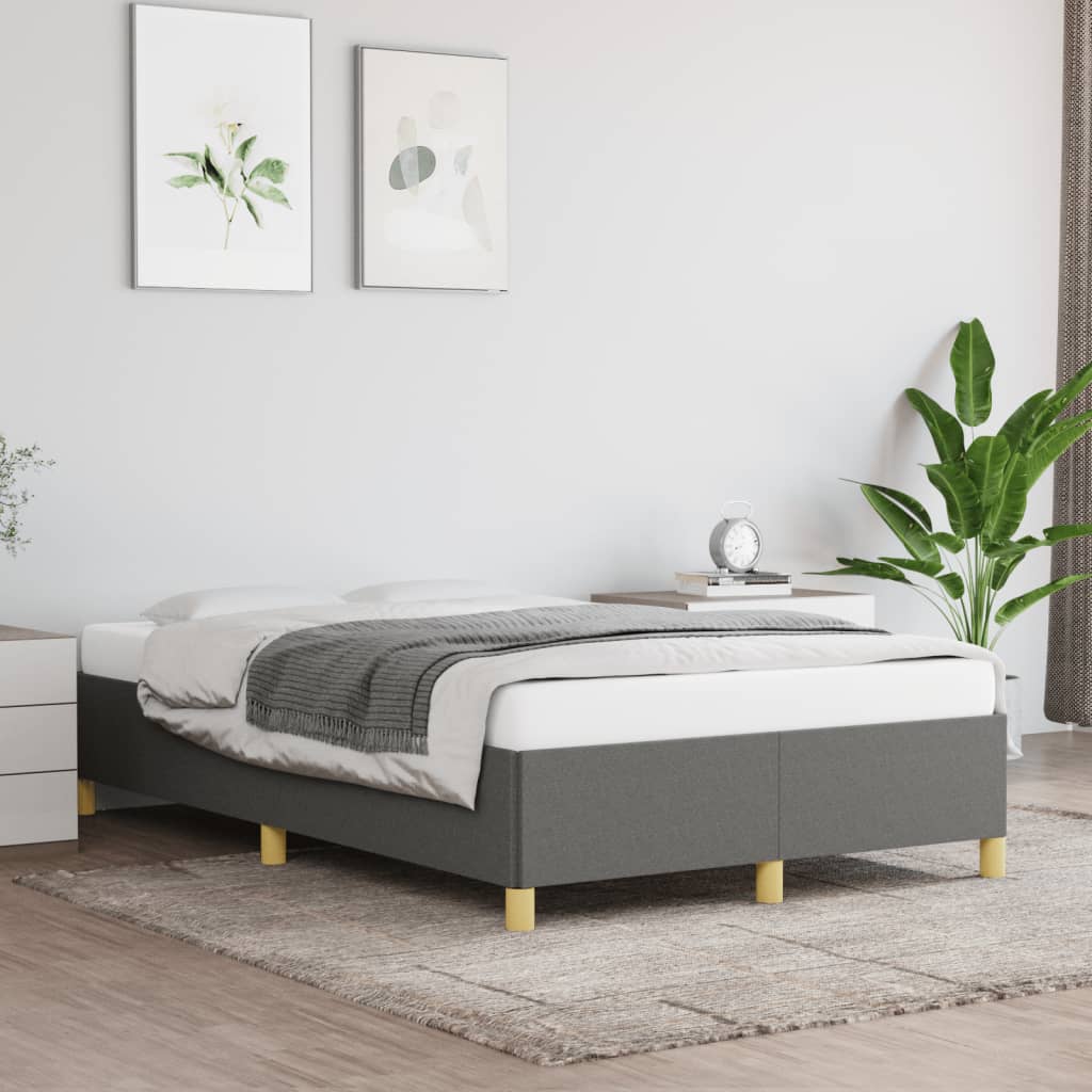 Bedframe Zonder Matras Stof Donkergrijs