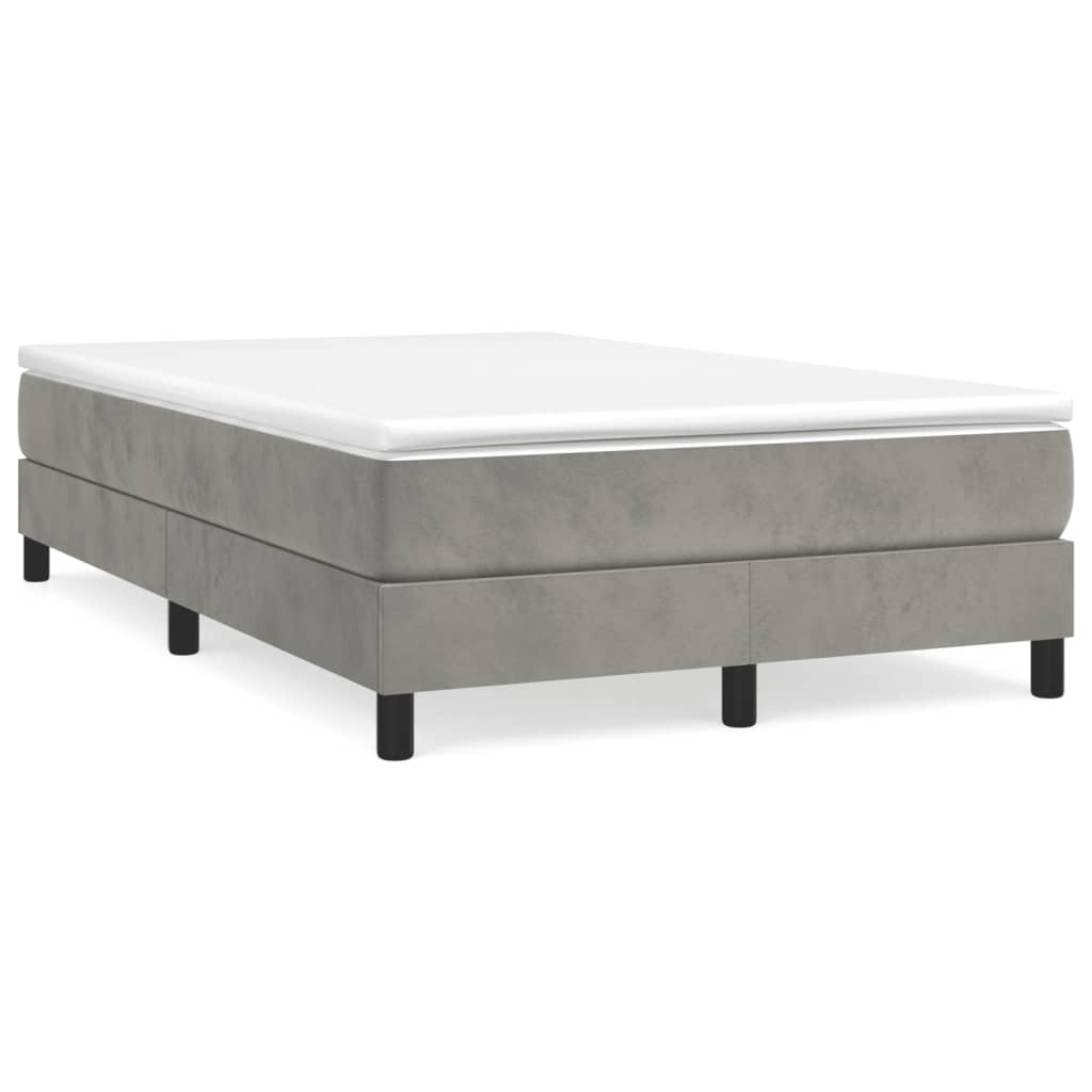 Boxspring Met Matras Fluweel Lichtgrijs