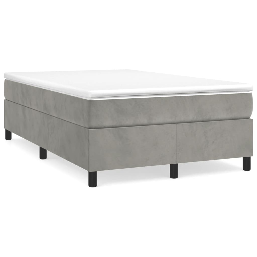 Boxspring Met Matras Fluweel Lichtgrijs
