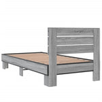 Bedframe Bewerkt Hout En Metaal Eiken