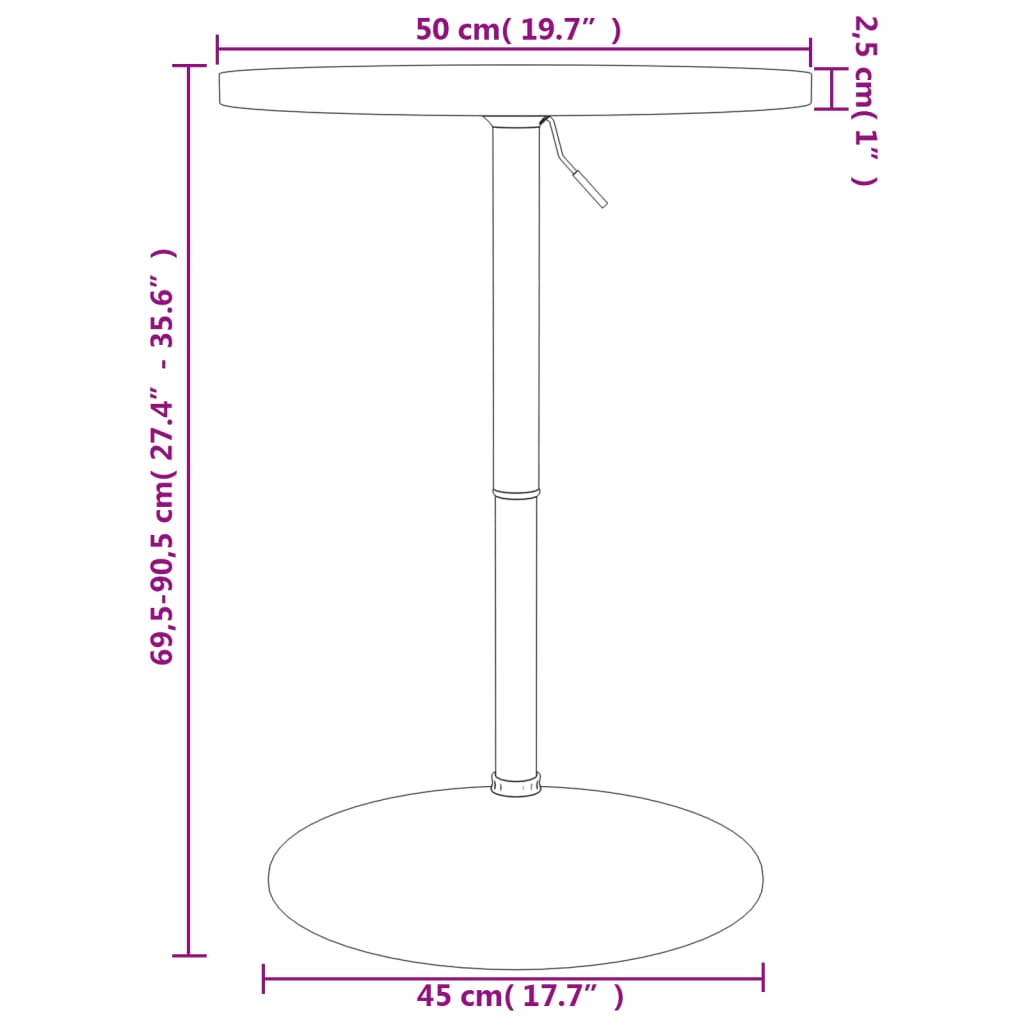 Bartafel Ø 50X90,5 Cm Naturel