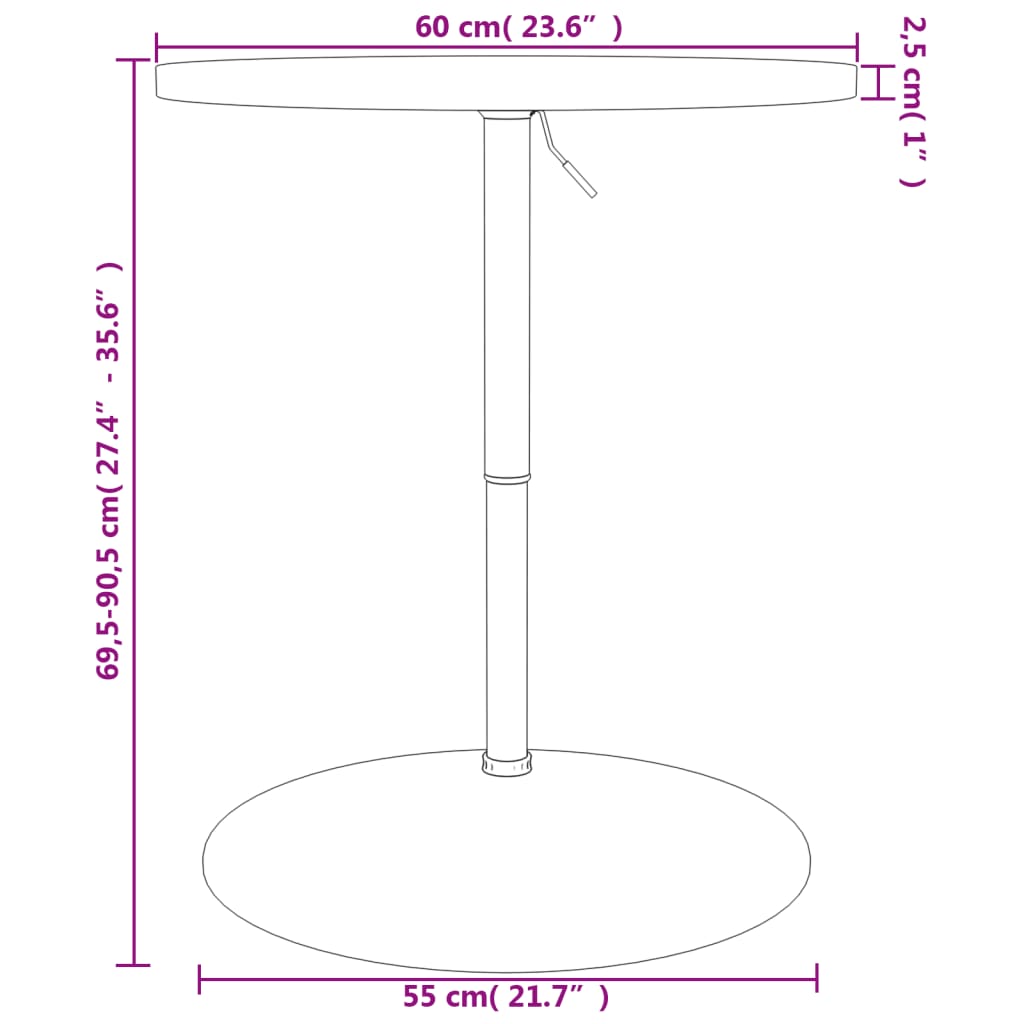 Bartafel Ø 60X90,5 Cm Naturel