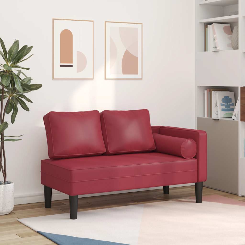 Chaise Longue Met Kussens Kunstleer