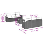 7-Delige Loungeset Met Kussens Poly Rattan Zwart
