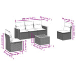 6-Delige Loungeset Met Kussens Poly Rattan Zwart