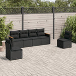 6-Delige Loungeset Met Kussens Poly Rattan Zwart