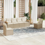 6-Delige Loungeset Met Kussens Poly Rattan Beige