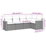 6-Delige Loungeset Met Kussens Poly Rattan Zwart
