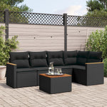 6-Delige Loungeset Met Kussens Poly Rattan Zwart