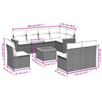 9-Delige Loungeset Met Kussens Poly Rattan Grijs