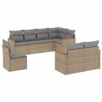 8-Delige Loungeset Met Kussens Poly Rattan Beige