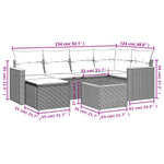 7-Delige Loungeset Met Kussens Poly Rattan Grijs