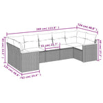 7-Delige Loungeset Met Kussens Poly Rattan Zwart