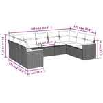 9-Delige Loungeset Met Kussens Poly Rattan Beige