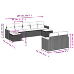 9-Delige Loungeset Met Kussens Poly Rattan Grijs