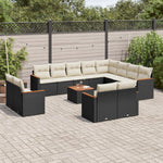 13-Delige Loungeset Met Kussens Poly Rattan Zwart