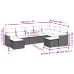 9-Delige Loungeset Met Kussens Poly Rattan Zwart