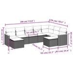 9-Delige Loungeset Met Kussens Poly Rattan Beige
