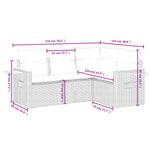 4-Delige Loungeset Met Kussens Poly Rattan Beige