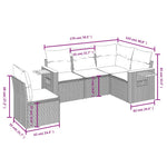 5-Delige Loungeset Met Kussens Poly Rattan Beige