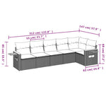 6-Delige Loungeset Met Kussens Poly Rattan Zwart