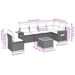 7-Delige Loungeset Met Kussens Poly Rattan Grijs