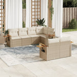 7-Delige Loungeset Met Kussens Poly Rattan Beige