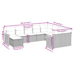 10-Delige Loungeset Met Kussens Poly Rattan Zwart