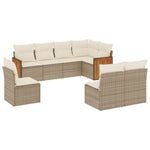8-Delige Loungeset Met Kussens Poly Rattan Beige