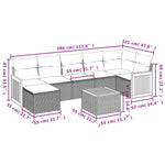 8-Delige Loungeset Met Kussens Poly Rattan Zwart