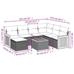 8-Delige Loungeset Met Kussens Poly Rattan Zwart