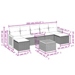8-Delige Loungeset Met Kussens Poly Rattan Grijs