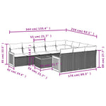 11-Delige Loungeset Met Kussens Poly Rattan Zwart