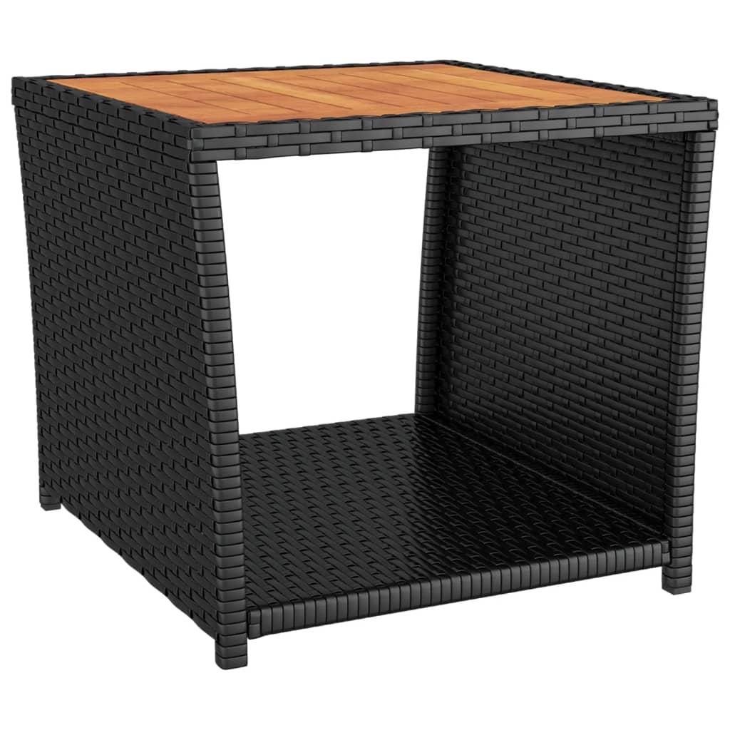 3-Delige Tuinset Met Kussens Poly Rattan Zwart