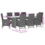 9-Delige Tuinset Met Kussens Poly Rattan Beige