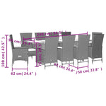 11-Delige Tuinset Met Kussens Poly Rattan Beige