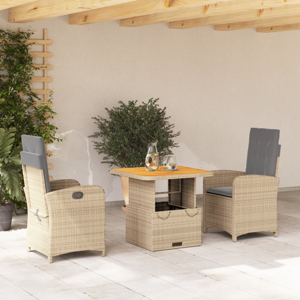 Tuinset Met Kussens Poly Rattan Beige