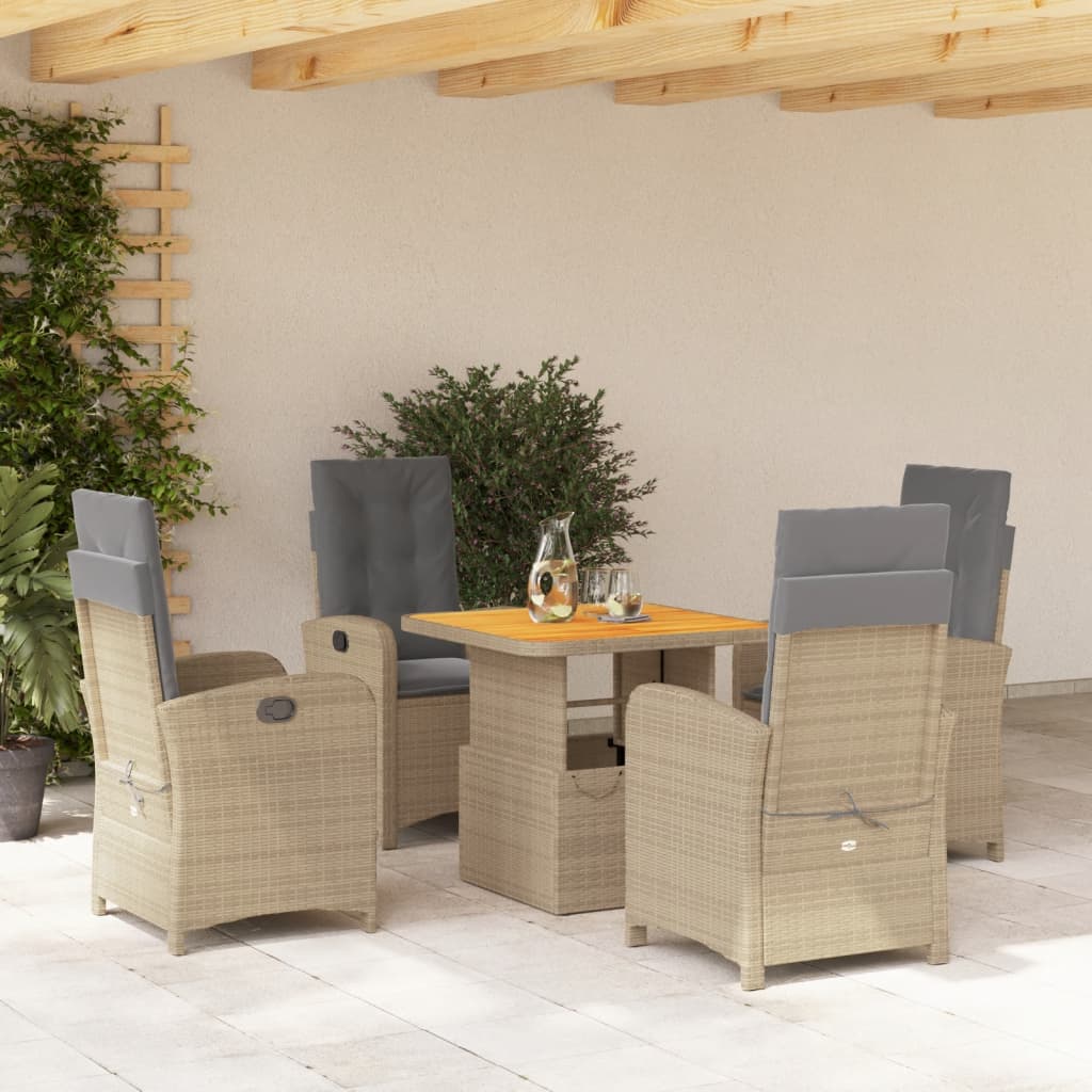 Tuinset Met Kussens Poly Rattan Beige