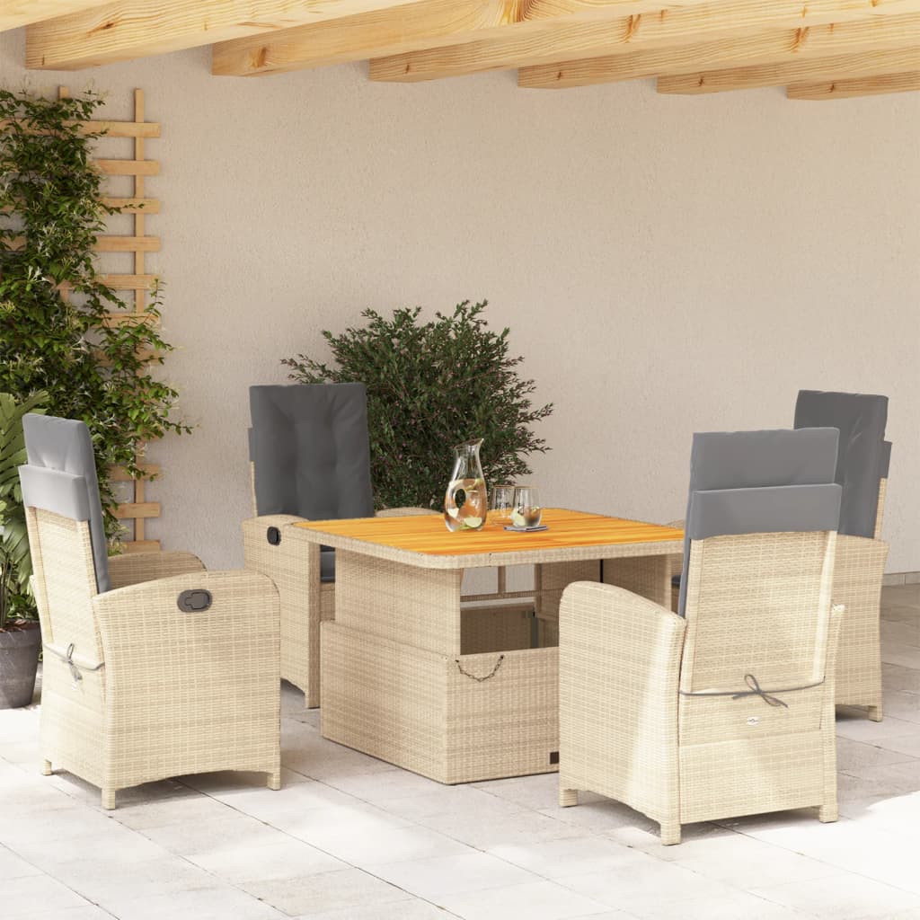 Tuinset Met Kussens Poly Rattan Beige