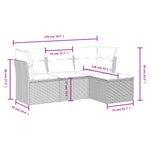4-Delige Loungeset Met Kussens Poly Rattan Gemengd Beige