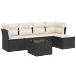 6-Delige Loungeset Met Kussens Poly Rattan Zwart
