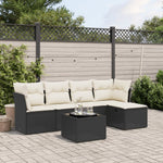 6-Delige Loungeset Met Kussens Poly Rattan Zwart