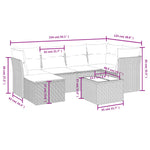 7-Delige Loungeset Met Kussens Poly Rattan Gemengd Beige