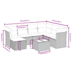 8-Delige Loungeset Met Kussens Poly Rattan Gemengd Beige