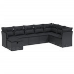 8-Delige Loungeset Met Kussens Poly Rattan Zwart