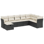 8-Delige Loungeset Met Kussens Poly Rattan Zwart
