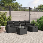 6-Delige Loungeset Met Kussens Poly Rattan Zwart