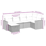 6-Delige Loungeset Met Kussens Poly Rattan Gemengd Beige