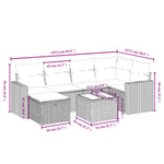 7-Delige Loungeset Met Kussens Poly Rattan Gemengd Beige
